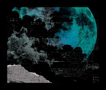 Glowing Teal Moon
