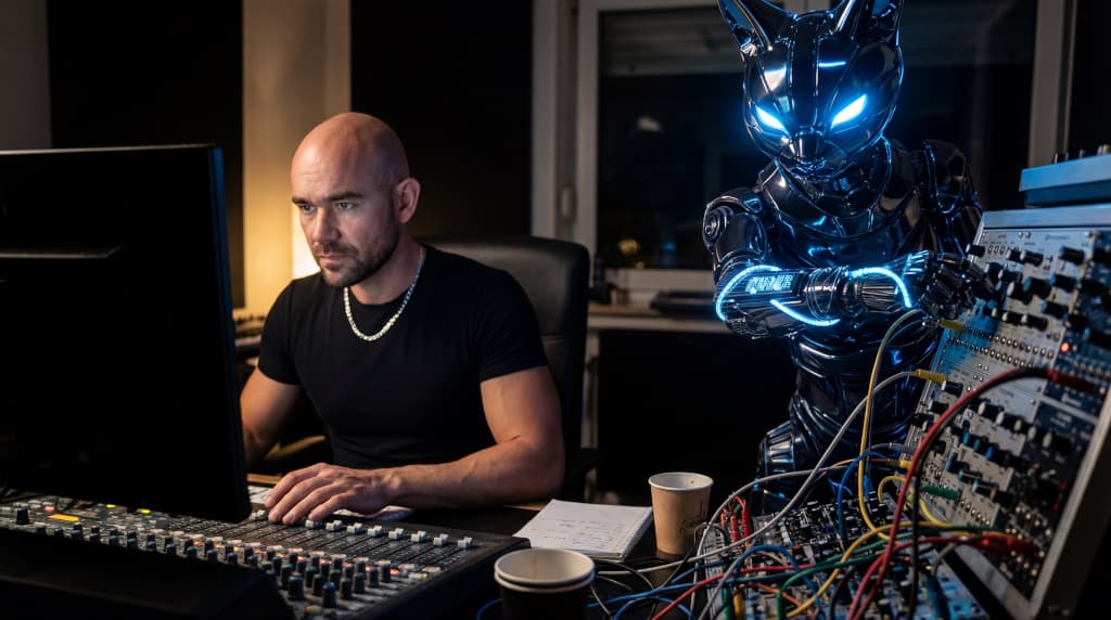 Heikolino & Nyxia in the Studio with modular synthesizers